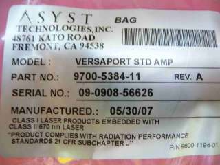 Asyst VersaPort STD AMP 200mm LoadPort 9700 5384 11 NEW  