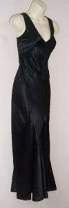 BCBG MAX STUDIO MSSP Black VNeck Silk Evening Gown Long Dress XS 0 2 