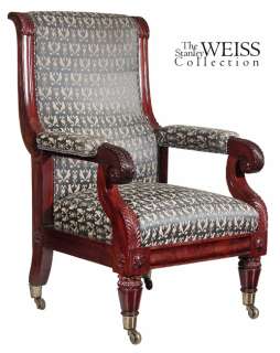 SWC Mahogany Neoclassical Armchair, Boston, c1830  