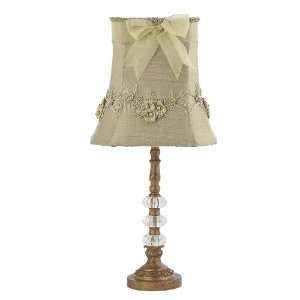  Large Glass Ball Lamp with Taupe Bouquet Shade