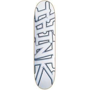  Think Tag Basic White/Silver Skateboard Deck 7.5 Sports 