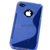 3x S Shape TPU Rubber Gel Soft Cover Case For iPhone 4 G 4S Clear Red 