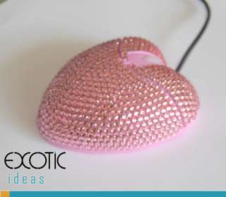 Optical Computer Mouse,Crystal Rhinestone Heart Shape  