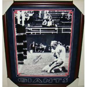  Y.A. Tittle SIGNED CUSTOM CHERRY Framed 16X20 GIANTS 