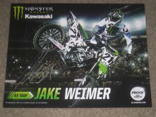 Jake Weimer Motocross Racer Autographed Poster 2012 COA  