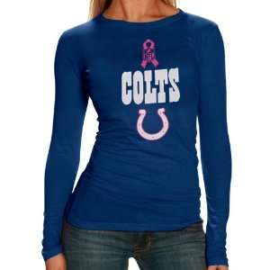 Indianapolis Colts Ladies Black Breast Cancer Awareness Long Sleeve T 