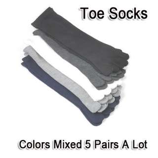 Wholesale 5Pcs Colors Mens Cotton Five Fingers Toe Socks Stockings 
