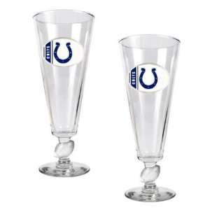 NIB Indianapolis Colts NFL 2 Pilsner Beer Bar Glasses  