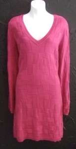 MICHAEL KORS magenta pink Vneck sweater dress NEW XL  