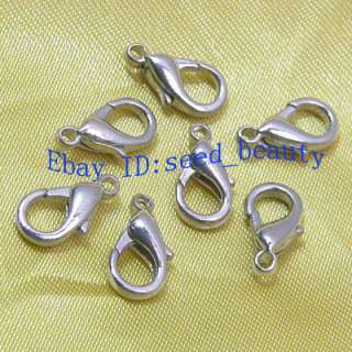 100x White Gold Plated Lobster Clasp 16mm s/h $2  