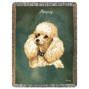    Linda Pickens Personalized Dog Throw   White Poodle