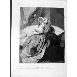  1889 Fine Art Henry Walton Beautiful Lady Couch Print 