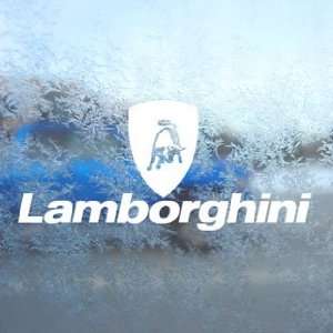  Lamborghini White Decal Logo Bull Car Window Laptop White 