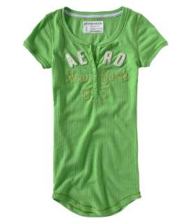 Aeropostale womens stretch henley New York embroidered shirt   Style 