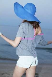 New Women Wide Brim Floppy Fold Beach/Sun Straw Hat Cap  