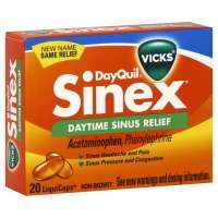 Vicks Nyquil Dayquil Sinex Sinus Relief Liquicaps 20 ct. Nighttime or 