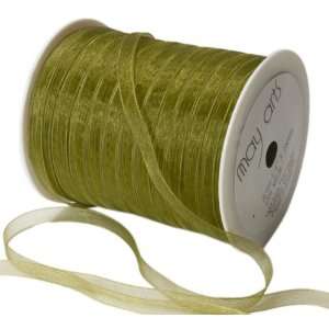  May Arts 1/4 Inch Wide Ribbon, Olive Sheer Arts, Crafts & Sewing