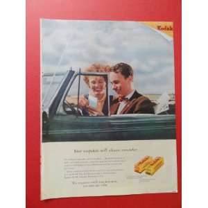 1946 Kodak Film , print advertisment (girl/boy/car.) original vintage 