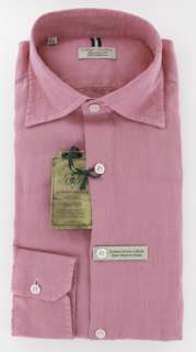 New $375 Borrelli Pink Shirt 17/43  