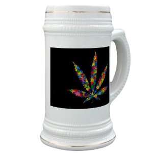  Stein (Glass Drink Mug Cup) Marijuana Flowers 60s 