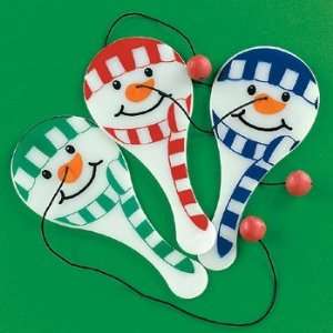  Mini Snowman Paddleballs   12 per unit Toys & Games