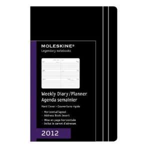   HARD COVER Black Weekly Diary/Pocket Planner 2012