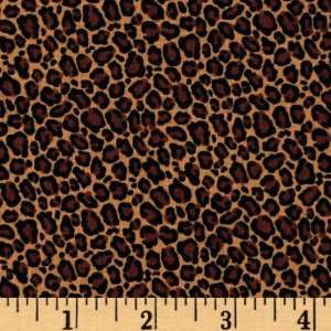 44 Wide Timeless Treasures Leopard Brown/Black Fabric By The Yard