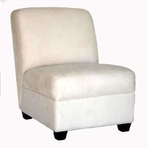  Baxton Studio Microfiber Armless Accent Chair, Cream