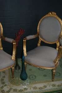 Two beautiful antique French Louis XVI chairs  