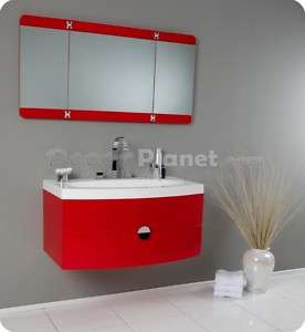 Energia Red Modern Bathroom Vanity  