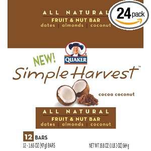 Quaker Simple Harvest Fruit And Nut Bars, Cocoa Coconut, 5.8 Ounce 