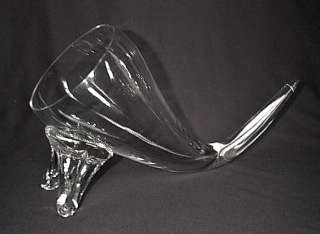 Tiffin art glass cornucopia vase w/pulled feet, 14 l.  