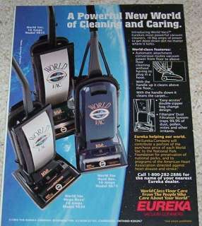 1993 advertising   Eureka World Vacs vacuum cleaners NASA Outer Space 