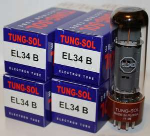 Matched Quad Tung Sol EL34 tubes, Brand New Reissue   