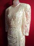 Ivory Draping Flared LACE Vintage 60s Roaring 20s Inspired Flapper 