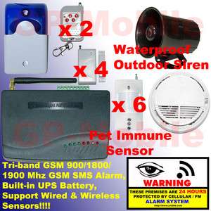 Wireless AUTODIAL GSM SMS Alarm Tri band version J16  
