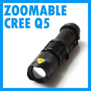 ZOOMABLE CREE Q5 LED Flashlight Torch AA 400 lumens  