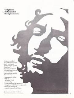 1976 Bob Dylan Hard Rain art Craig Stereo promo ad  