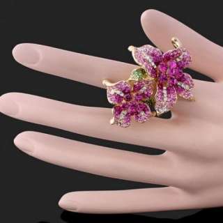 Lily ARINNA Swarovski Crystal 18KGP Fashion Finger Ring  