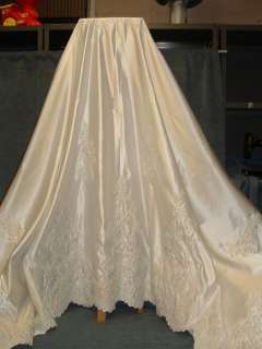 Wedding Dress Ivory Satin Fabric embroidered w/pearls  