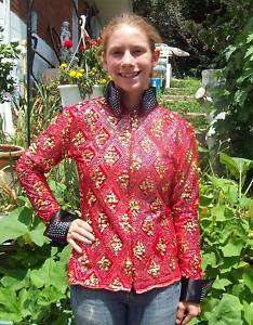 RHC Western Ladies Show Shirt / blouse Red/Gold  