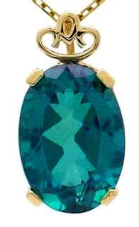 NATURAL 5.20 carats BLUE ZIRCON PENDANT 14K GELLOW GOLD  