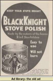 1918 AD Black Knight stove polish Dalley, Corp. Buffalo  