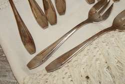 12 Antique Silverplate English Garrard Pastry Forks  