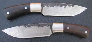 Handmade Damascus, Indonesian Teak Hunting Knife  