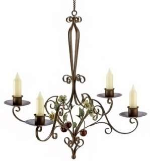 French Chic Cherry Blossom Scrollwork Candle Chandelier  