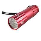   Mini 9 LED Flashlight Torch Lamp Light Keyring 3 AAA batteries Red