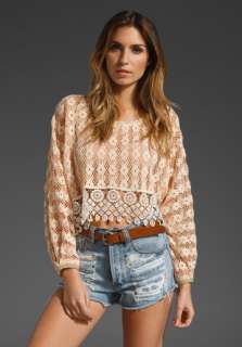 FREE PEOPLE New Romantics Rashele Cropped Blouse in Ivory at Revolve 