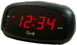   30007 Compact Electric LED Bedside Alarm Clock w/ Loud Beep Alarm