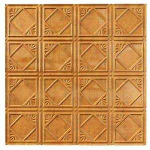 Fasade 2 Ft. X 4 Ft. Traditional 4 Muted Gold Glue Up Ceiling Tile G53 